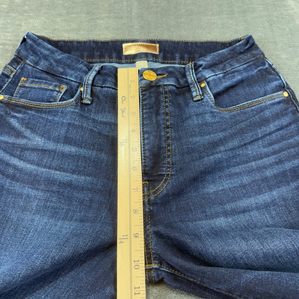 KUT from the Kloth Meg Fab Ab Wide Leg Jeans Dark Wash Raw Hem 2P - Picture 7 of 11